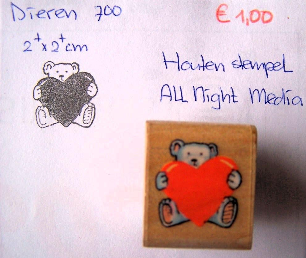 Dieren 700 Houten stempel, Hobby en Vrije tijd, Stempelen, Ophalen of Verzenden, Gebruikt, Houten stempel