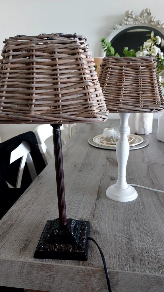 3 brocante tafellampen voor 25 €, Ophalen, Minder dan 50 cm