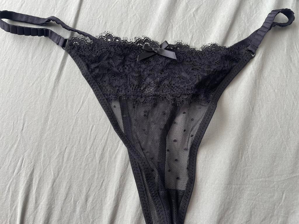 Kanten string xxl, Kleding | Dames, Ondergoed en Lingerie, Verzenden, Zwart, String