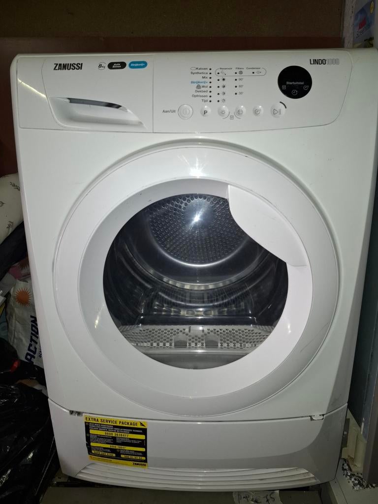 Zanussi 8kg Lindo 1000 warmtepomp droger kan bezorgd worden, 8 tot 10 kg, Ophalen of Verzenden, Zo goed als nieuw, 85 tot 90 cm