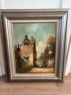 Olieverf schilderij Harrij van Dongen, Hollands tafereel, Ophalen of Verzenden