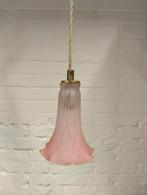 Roze Art Deco Tulp Lampenkap van Glas, Ophalen of Verzenden