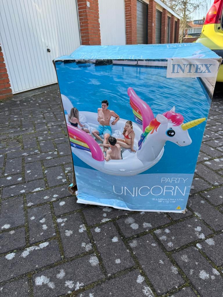 Intex Party Unicorn Opblaasbaar Zwembad Eiland, Opblaaszwembad, Rond, 400 cm of meer, Ophalen