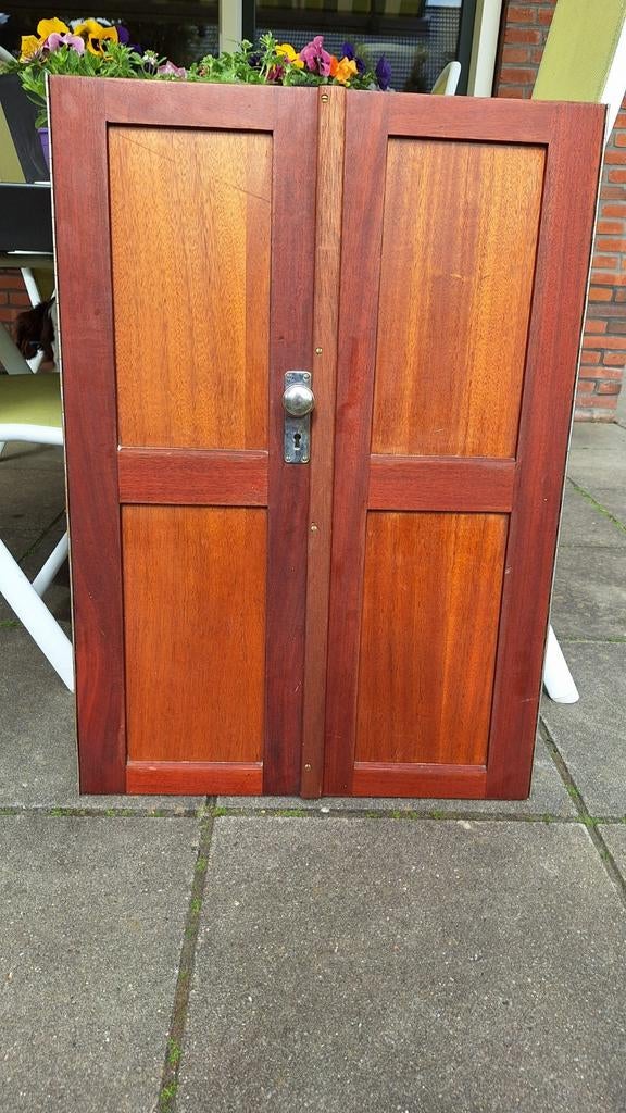 Mahonie paneeldeurtjes, Doe-het-zelf en Verbouw, Deuren en Horren, Ophalen, Gebruikt, Minder dan 80 cm, Binnendeur