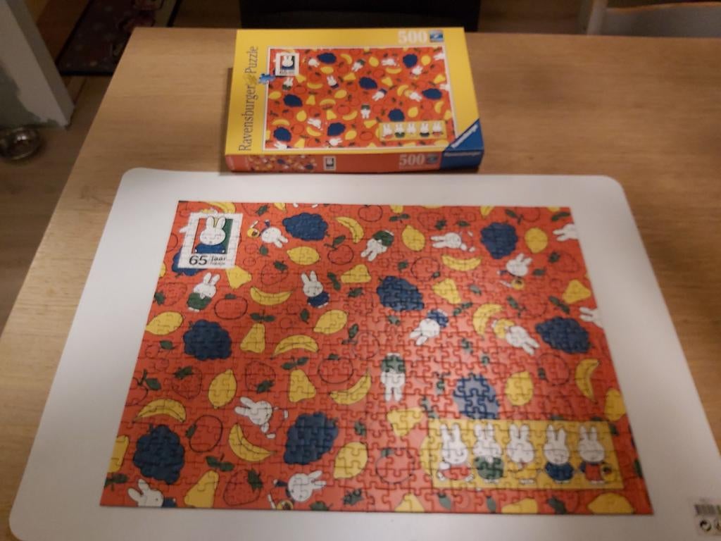 Nijntje puzzel 500st jubileum editie, Ophalen of Verzenden, 500 t/m 1500 stukjes, Zo goed als nieuw, Legpuzzel