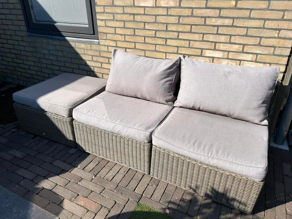 Rotan lounge set, Ophalen, Gebruikt, Rotan, 3 zitplaatsen