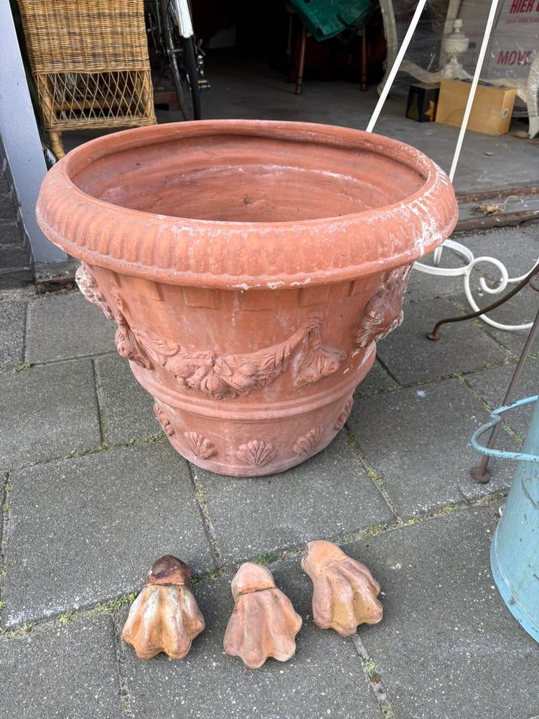 Grote Oude Terracotta Pot 60x50 cm, Ophalen, Gebruikt, 40 cm of meer, Rond