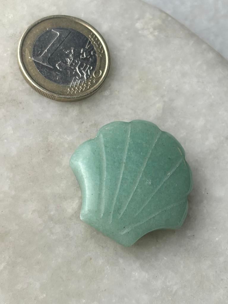 Groene aventurijn schelp nr 492, Ophalen of Verzenden, Schelp(en)