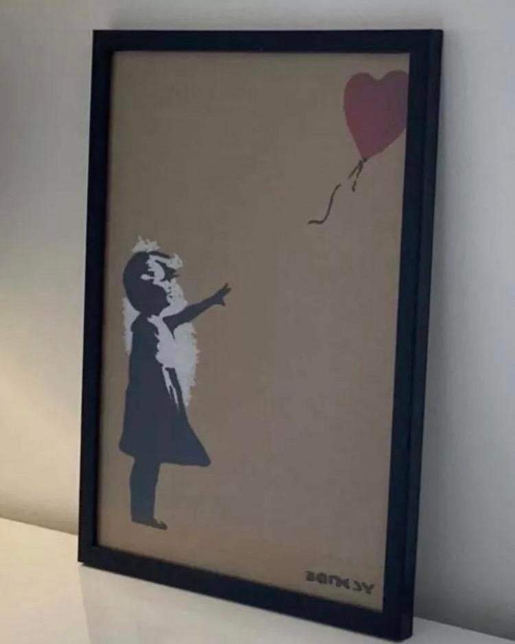 BANKSY : werk beperkt tot 50 exemplaren. ingelijst verkocht, Antiek en Kunst, Ophalen of Verzenden