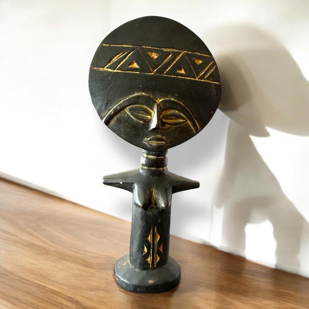 Houten vintage  vruchtbaarheidspop  uit West-Afrika., Antiek en Kunst, Kunst | Niet-Westerse kunst, Ophalen of Verzenden