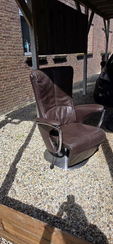 Leren relax stoel, Huis en Inrichting, Fauteuils, Ophalen, Gebruikt, 50 tot 75 cm, Leer
