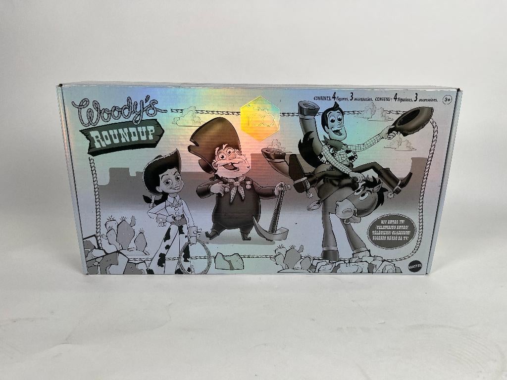Toy Story Woody’s Roundup 4-Pack (zwart wit), Verzamelen, Disney, Ophalen of Verzenden, Overige figuren, Nieuw, Beeldje of Figuurtje