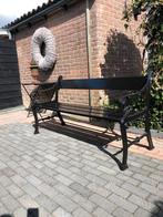Zwarte parkbank van gietijzer en grenen hout, Ophalen, Nieuw, Hout