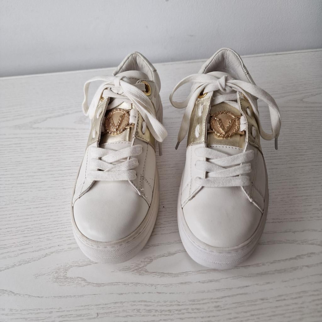 Josh V sneakers schoenen maat 36. Wit leer, goudkleurig, Kleding | Dames, Schoenen, Josh V, Verzenden, ., Wit