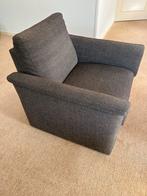 Tweezitsbank en losse clubfauteuil - Grijs stof, Ophalen, Gebruikt, 150 tot 200 cm, Tweepersoons