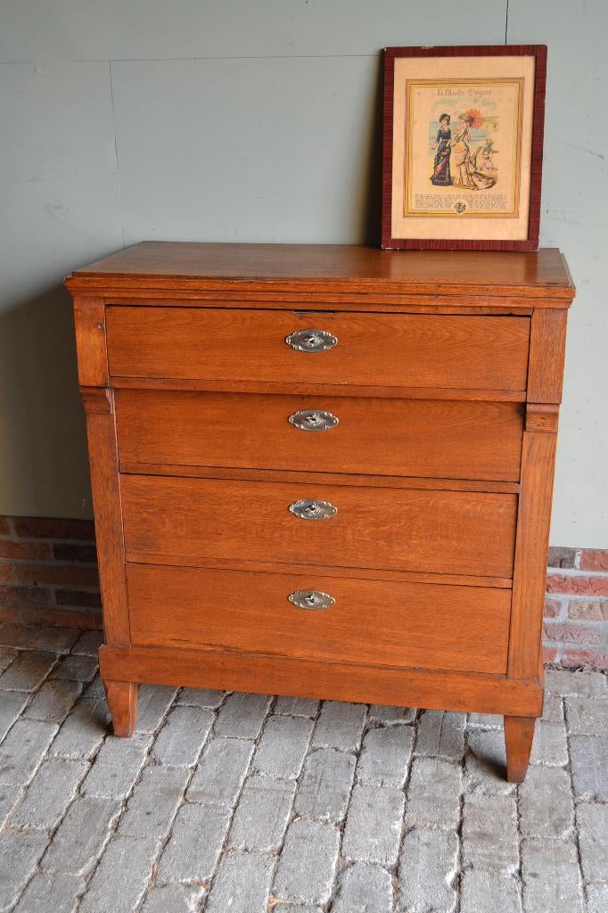 Prachtige antieke eiken houten Empire ladekast, dressoir.