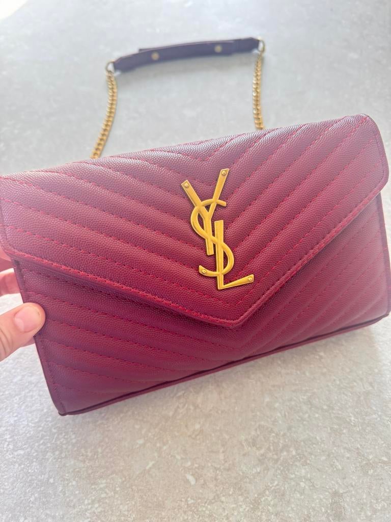 Yves saint laurent tas dames tas bourgondy, Ophalen, Zo goed als nieuw, Zwart, Schoudertasje