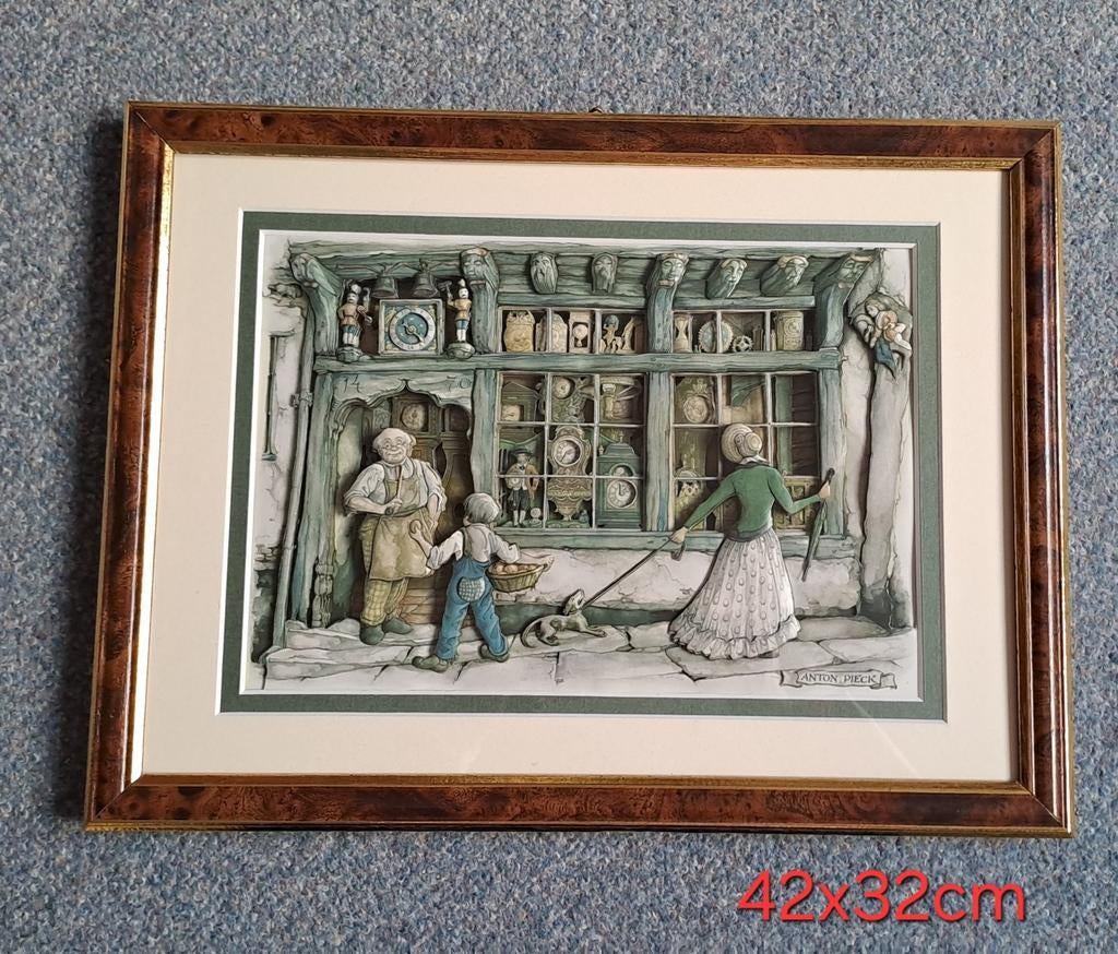 anton pieck 3D lijst klokken winkel, Ophalen of Verzenden, Hout, Minder dan 50 cm, Minder dan 50 cm