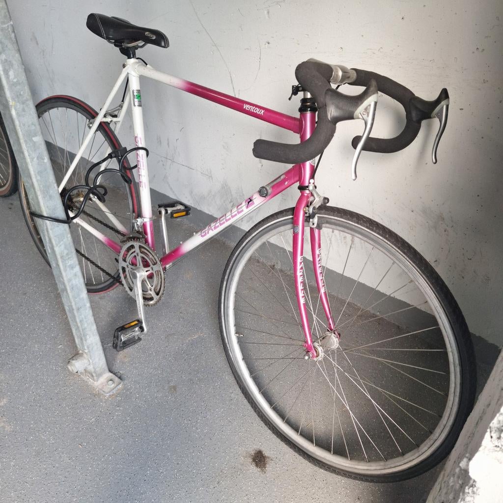 Vintage racefiets roze/wit - Shimano Blaze, Fietsen en Brommers, Fietsen | Racefietsen, Ophalen of Verzenden