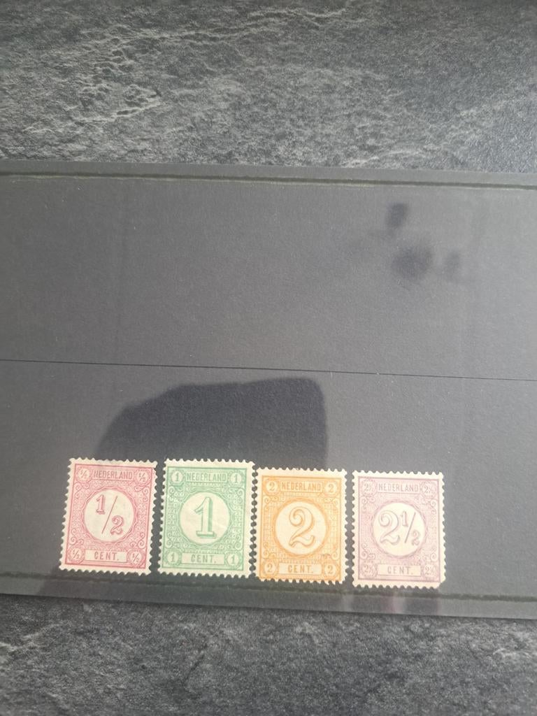 Nederlandse postzegels 1/2, 1, 2 en 2 1/2 cent, Postzegels en Munten, Postzegels | Nederland, Ophalen of Verzenden, T/m 1940, Gestempeld