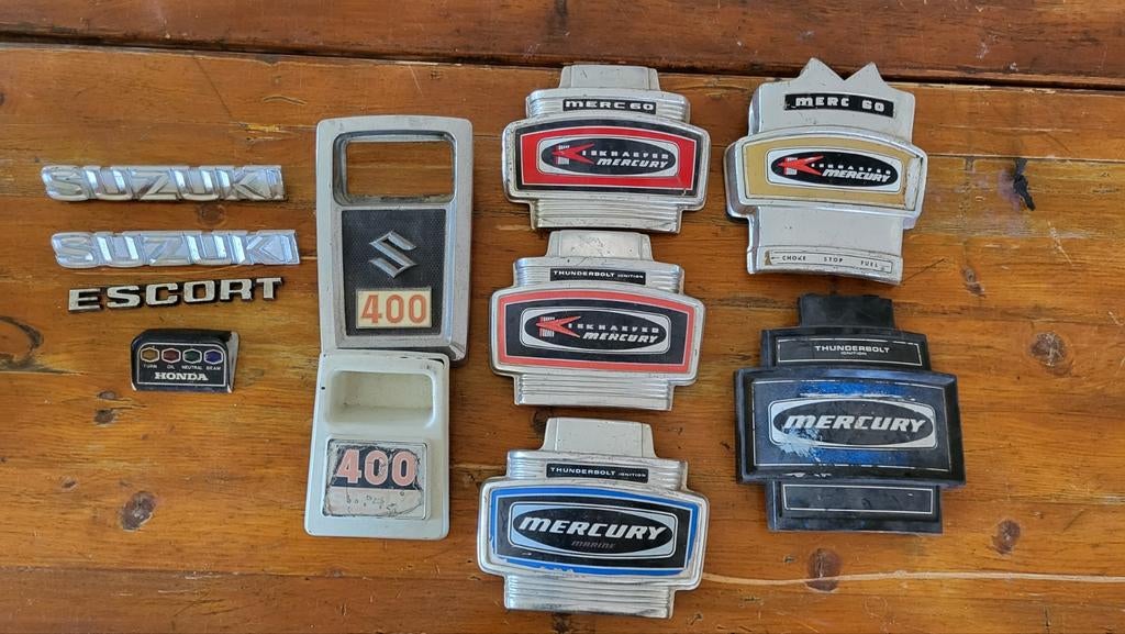 Mercury Suzuki Front plaat emblemen, Watersport en Boten, Accessoires en Onderhoud, Ophalen, Gebruikt, Motor en Techniek