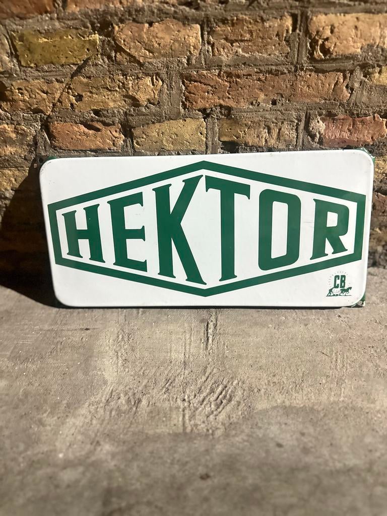 Vintage Hektor Melkmachine Emaille Bordje, Ophalen of Verzenden