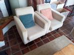 Gratis 2 witte gestoffeerde stoelen, Ophalen, Gebruikt, Twee, Wit