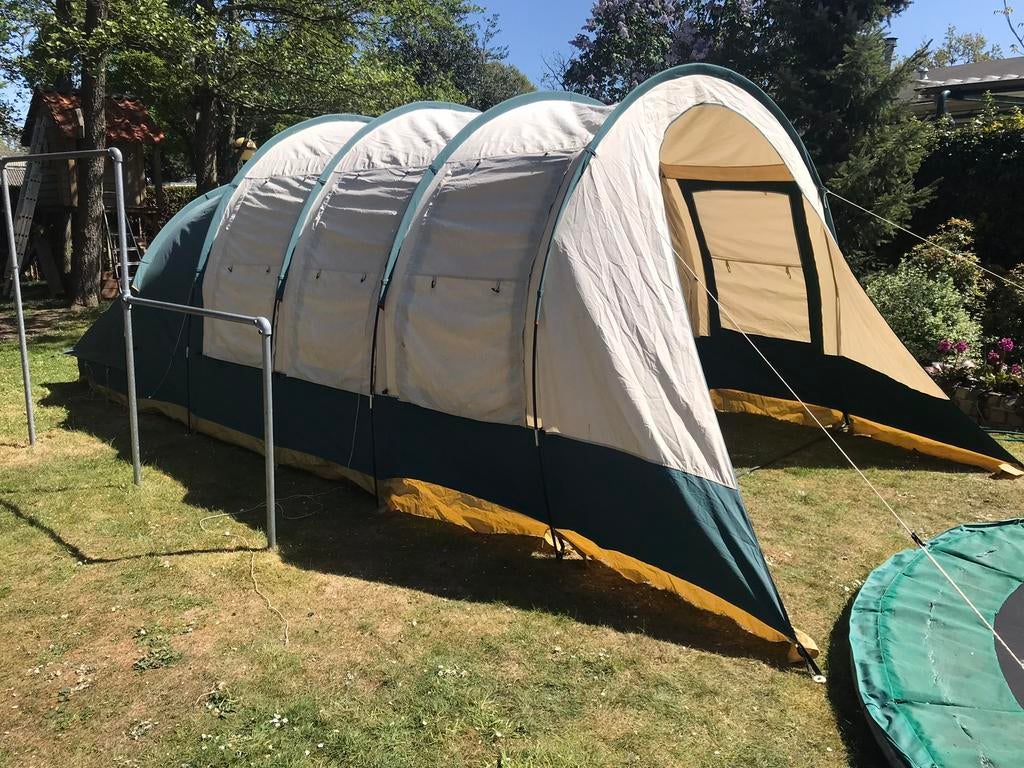 4 persoons katoenen tent met losse luifel, Caravans en Kamperen, Tenten, Ophalen, Gebruikt