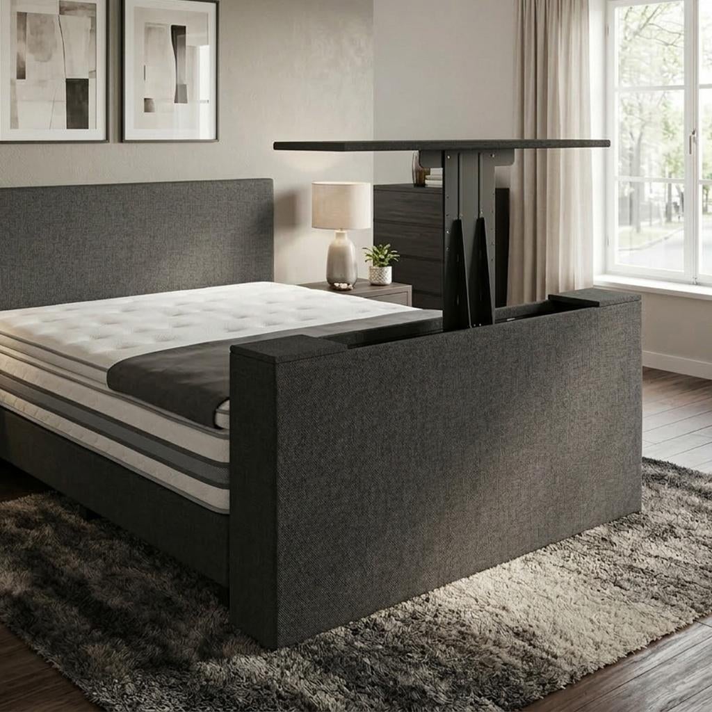 Voetbord met TV-lift Basic | 32-55 inch | 61 kleuren | NIEUW, Huis en Inrichting, Slaapkamer | Bedden, Nieuw, Tweepersoons, 140 cm