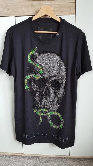 Philipp Plein T-shirt “Shout” / Maat L (Origineel), Ophalen, Maat 52/54 (L), Zwart, Zo goed als nieuw