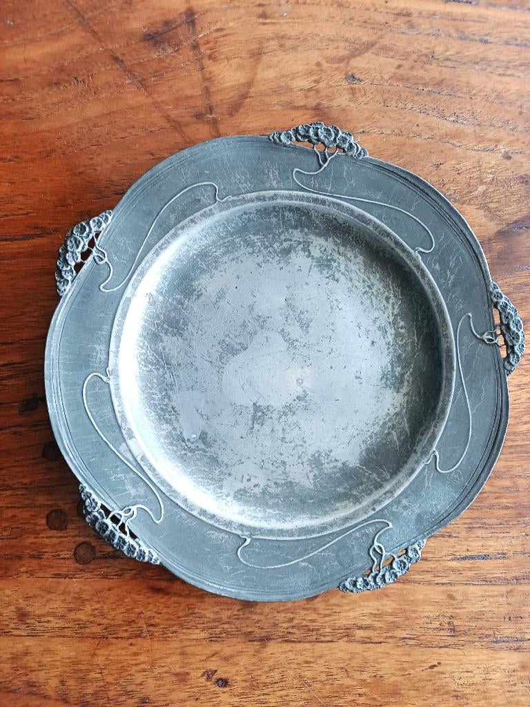 art nouveau/ jugendstil tinnen schaaltje Juventa Prima Metal, Ophalen of Verzenden