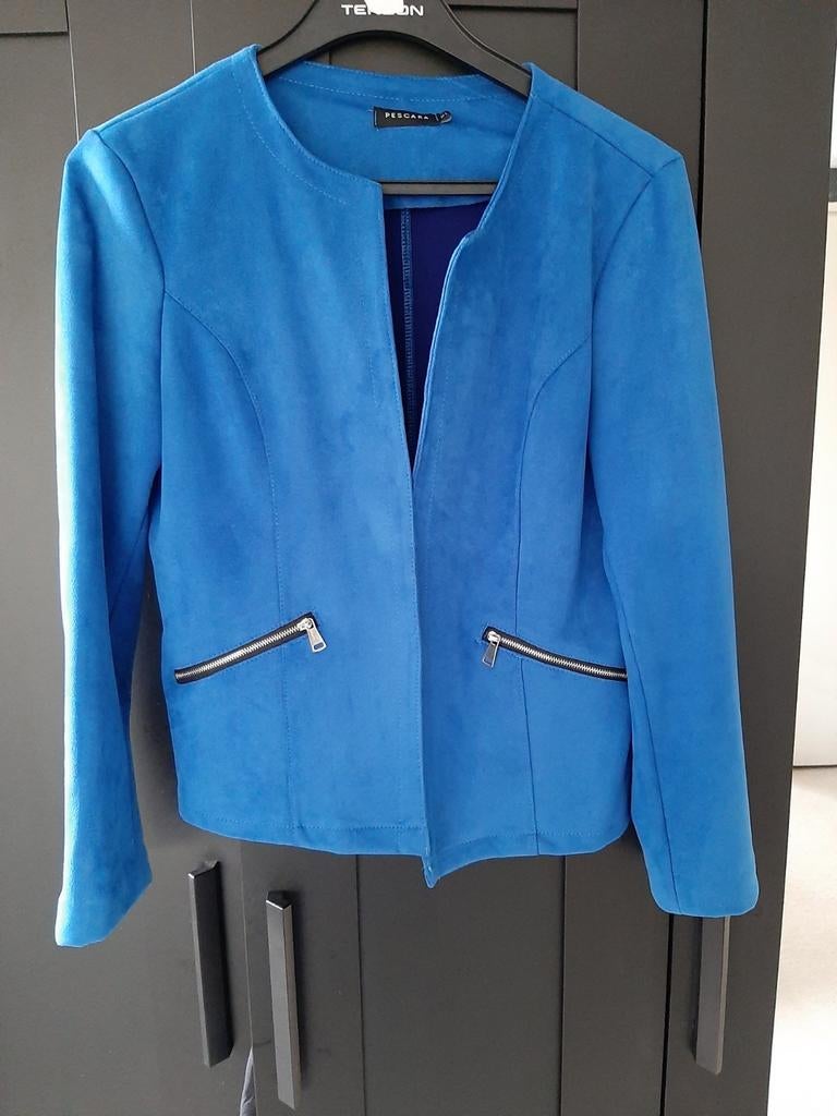 Mooi suedine jasje van Pescara,maat XL,, Blauw, Maat 46/48 (XL) of groter, Pescara, Ophalen of Verzenden