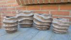4 bruin bloempotjes 18x10H17 - 16x5H14 - 12x6H10 & 11H13cm, Rond, Binnen, Ophalen of Verzenden, Zo goed als nieuw