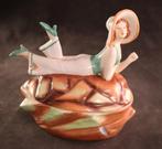 Porseleinen Art Deco potje, Ophalen of Verzenden