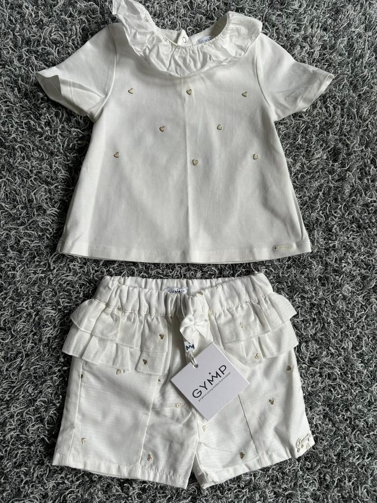 Gymp broekje met goudkleurige hartjes met shirt maat 74., Ophalen of Verzenden, Nieuw, Meisje, Setje