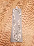 Antieke 3 rijen parel ketting met 14 ct gouden slot, Ophalen of Verzenden, Goud, Ketting