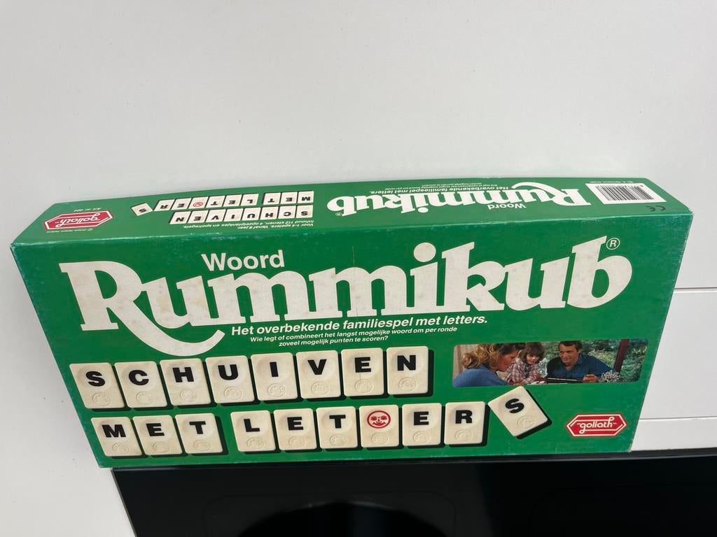 Woord Rummikub schijven met letters in nieuwstaat, Hobby en Vrije tijd, Ophalen, Zo goed als nieuw