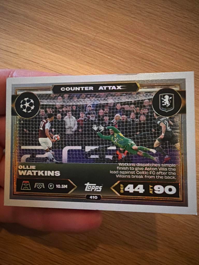 Ollie Watkins Topps Match Attax Counter Attax Kaart, Ophalen of Verzenden, Zo goed als nieuw, Losse kaart