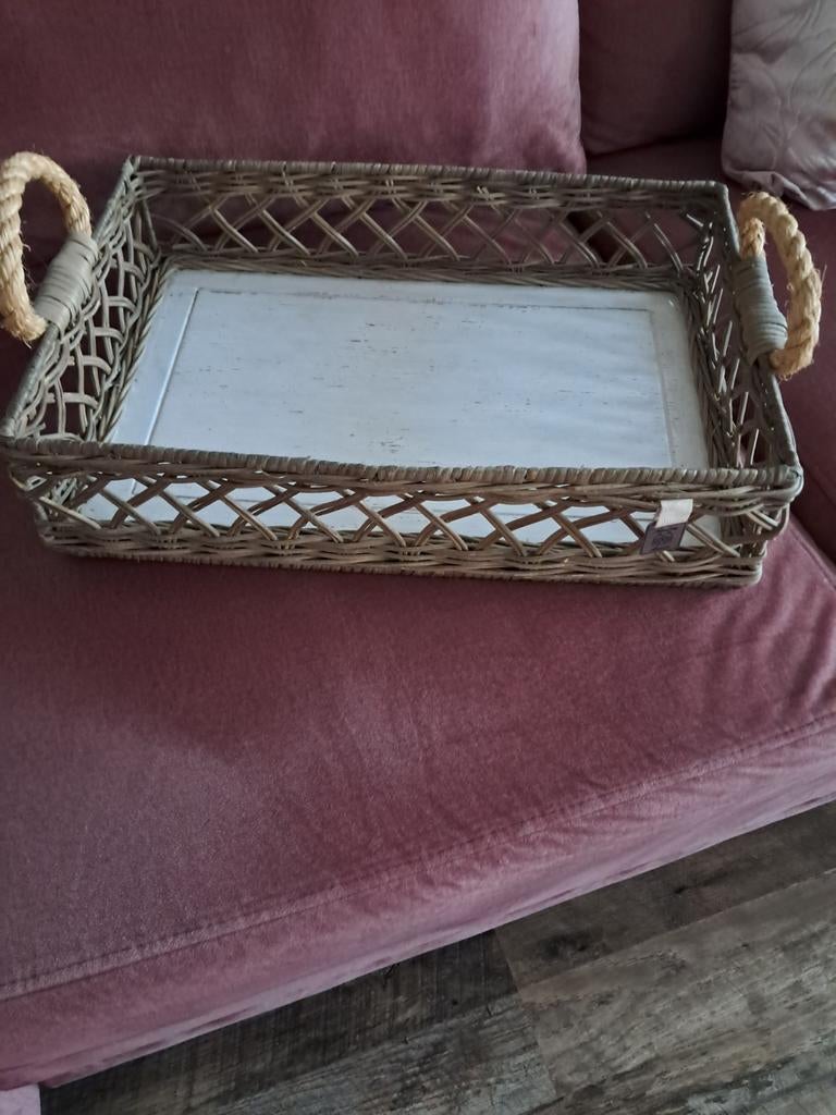 Groot Riviera maison dienblad, Ophalen, Zo goed als nieuw, Rond, Hout