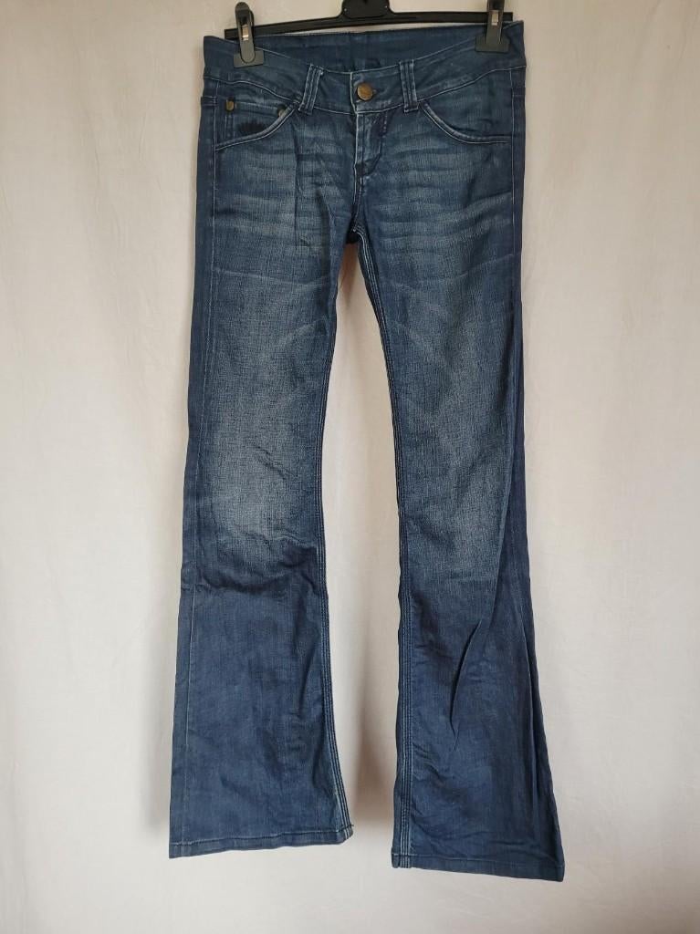 Stoere spijkerbroek mt S/M merk Lotus Famous Zephyr-Flare, Blauw, ., Ophalen of Verzenden, Zo goed als nieuw