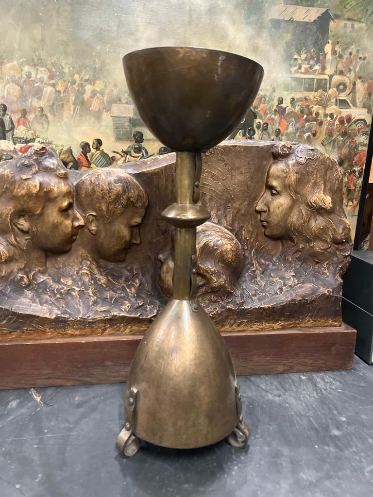 Art Deco grote kandelaar, Antiek en Kunst, Ophalen, Koper of Brons