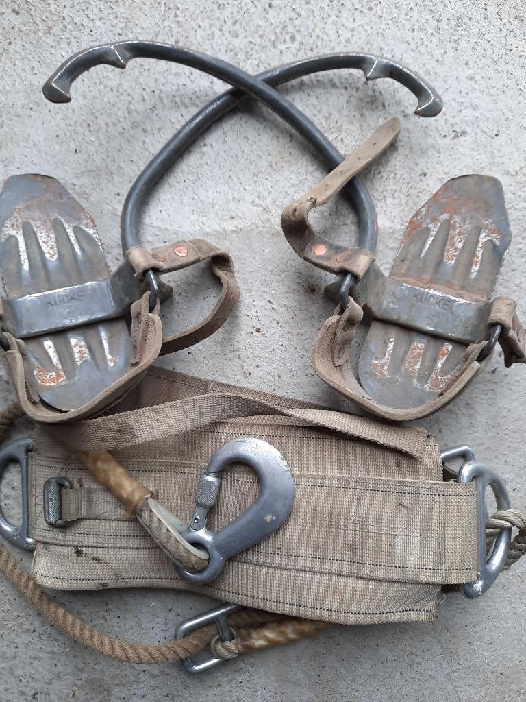 Klimschaatsen met Klimgordel 1950-1980 Vintage / Antiek, Ophalen of Verzenden, Gebruikt, Klimsport-accessoire