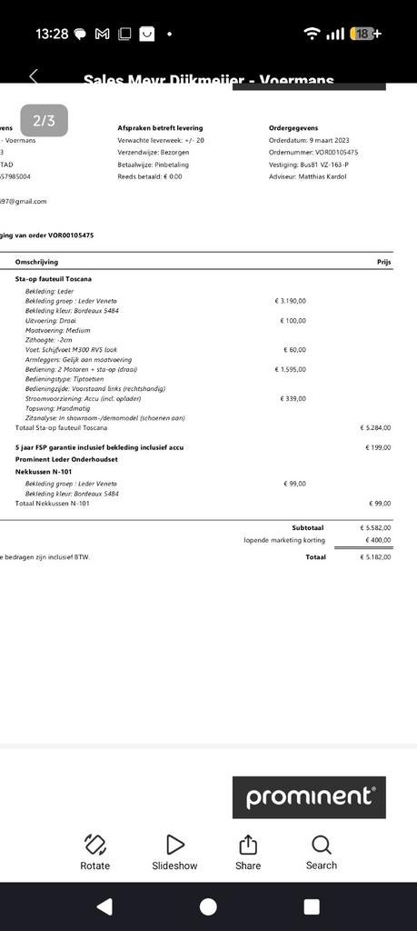Prominent Sta-op fauteuil Toscana - Leder Bordeaux, Huis en Inrichting, Fauteuils, Zo goed als nieuw, Leer, 75 tot 100 cm, 75 tot 100 cm