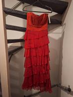 Betzia Rode Strapless Galajurk met Ruches - Maat M, Kleding | Dames, Jurken, Maat 38/40 (M), Nieuw, Ophalen of Verzenden, Betzia
