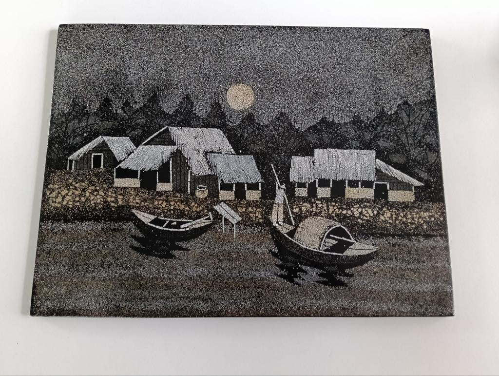 Vietnamees kunstwerk, Minder dan 50 cm, Gebruikt, Ophalen of Verzenden, Schilderij