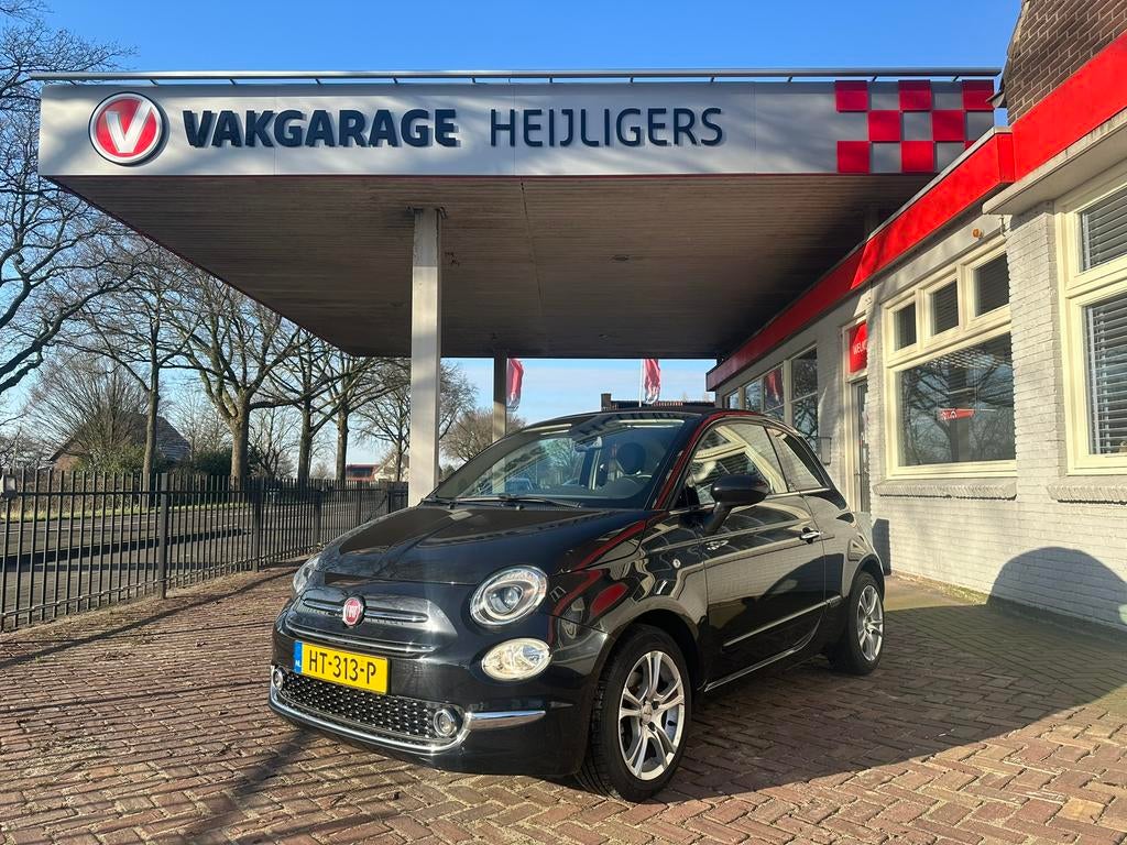 Fiat 500 Cabrio 2015, Voorwielaandrijving, Stof, Zwart, Cabriolet