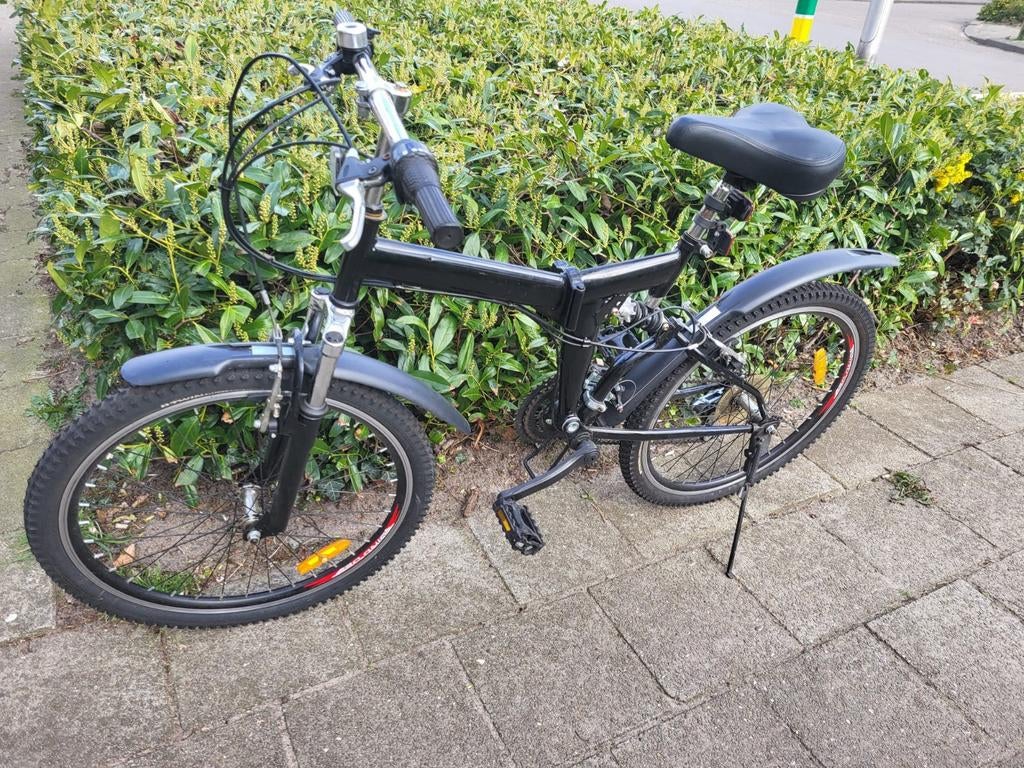 Titel: Stoere 24 inch Vouw-Mountainbike, Fietsen en Brommers, Fietsen | Vouwfietsen, Ophalen, Gebruikt, 20 inch of meer