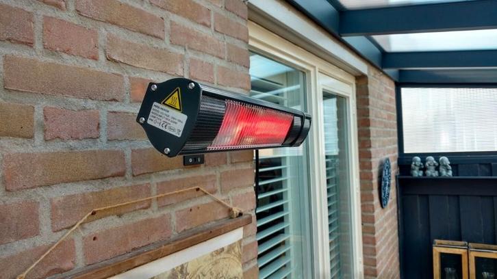 Infrarood terrrasverwarmer ULTRA LOW GLARE,2000 watt, RC, Tuin en Terras, Terrasverwarmers, Nieuw, Elektrisch, Wand, Waterbestendig