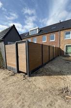 Composiet beton schutting rhombus teak of zwart v.a. €170 pm, Ophalen, Kunststof, 1 tot 2 meter, 6 meter of meer