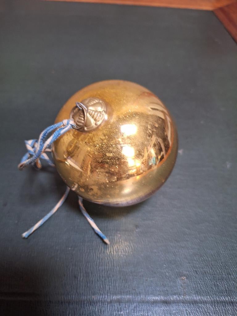 Antieke diepgouden Kugel/Heksenbal van kwikglas, Antiek en Kunst, Ophalen of Verzenden